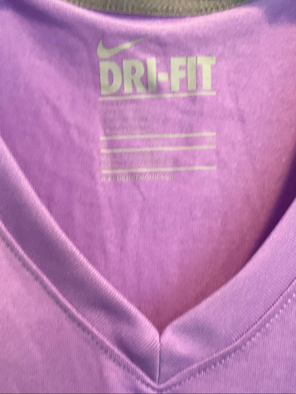 Nike Women's Dri Fit Purple V-Neck Short Sleeve Tee